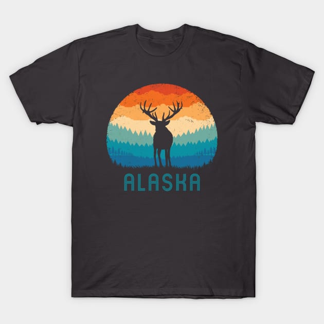 Alaska Retro Deer T-Shirt by TigerTom